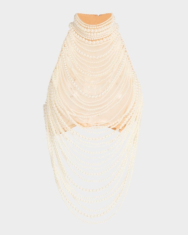Elsie Draped Pearl Top